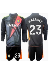 Aston Villa Emiliano Martinez #23 Keeper Babyklær Borte Fotballdrakt til barn 2024-25 Lange ermer (+ Korte bukser)